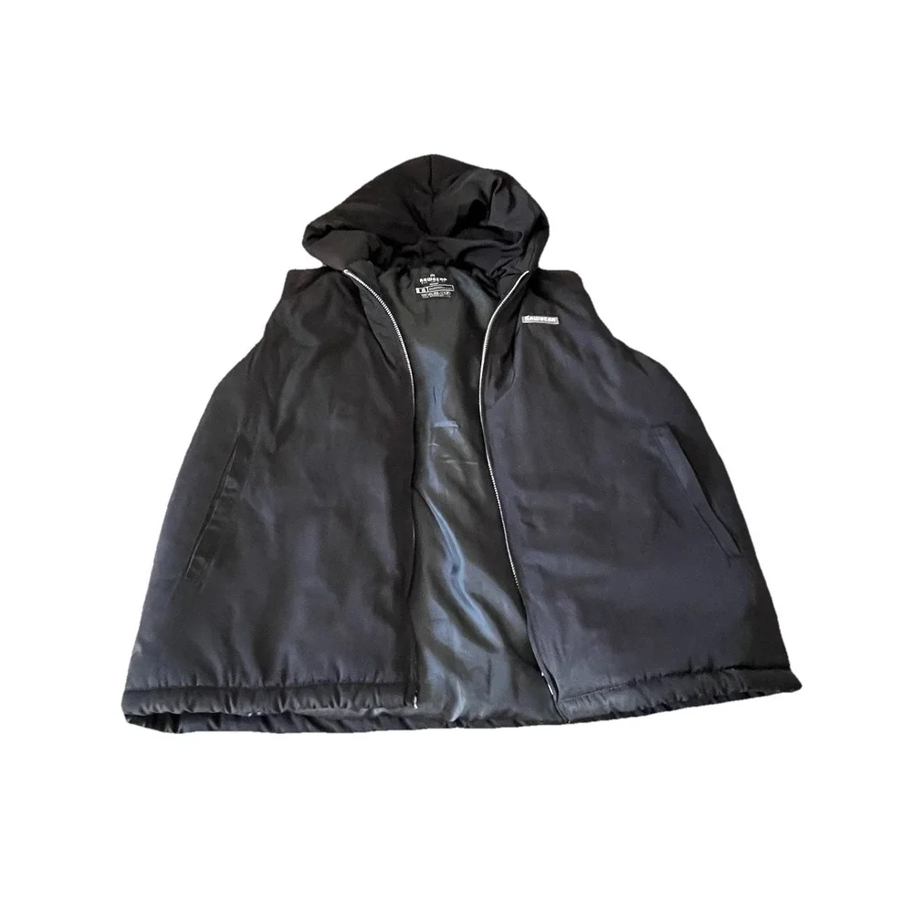 Raw Gear Men's S Black Hooded Puffer Vest
